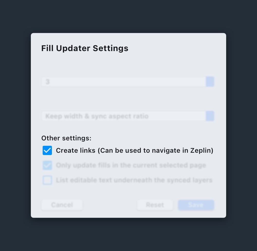 Check Create links of Fill Updater Settings